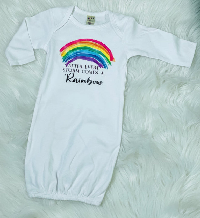 After Every Storm Comes a Rainbow Baby Gown