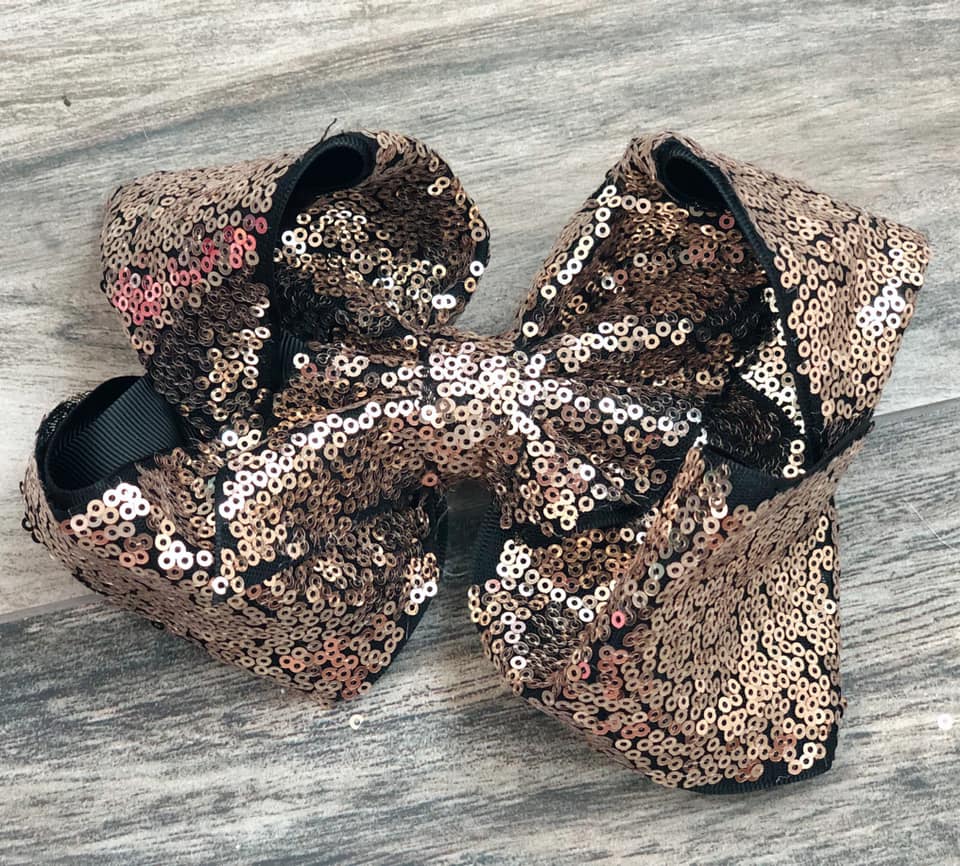 Black & Gold Sequin Bow - Nico Bella Boutique