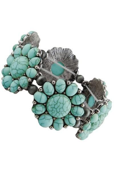 Squash Blossom Turquoise Bracelet - Nico Bella Boutique