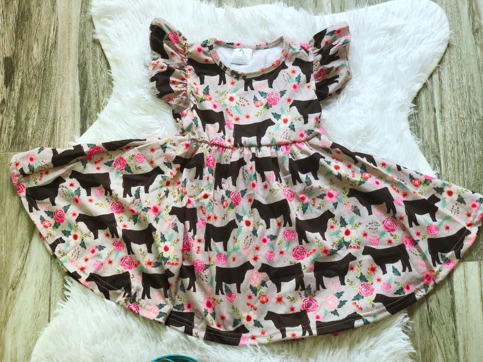 Boho Steer Cow Twirl Dresses - Nico Bella Boutique