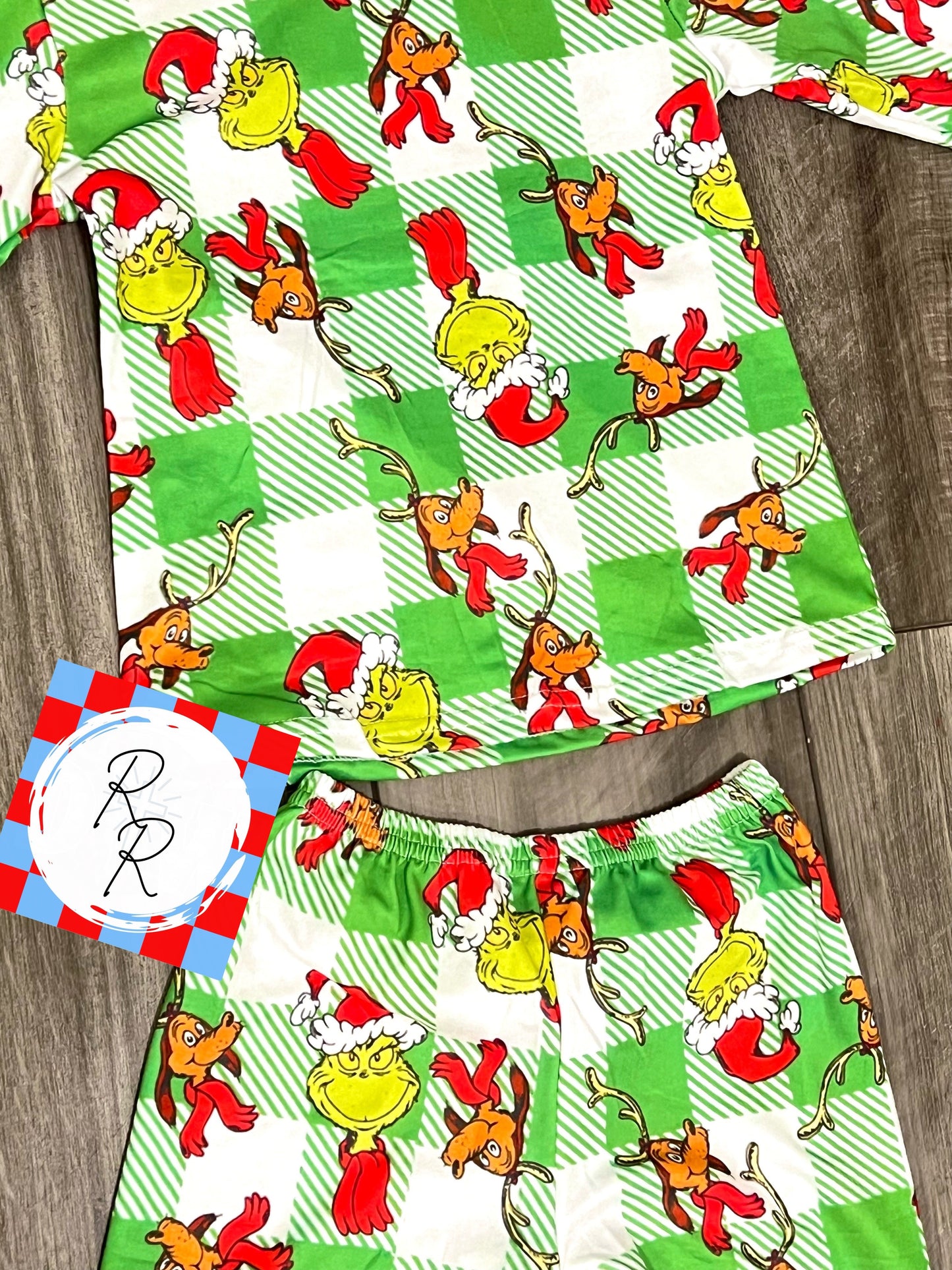 The Grinch Plaid Grinch and Max Christmas Pajama Set