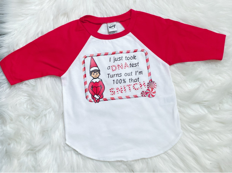 100% That Snitch Elf Kids Graphic Raglan