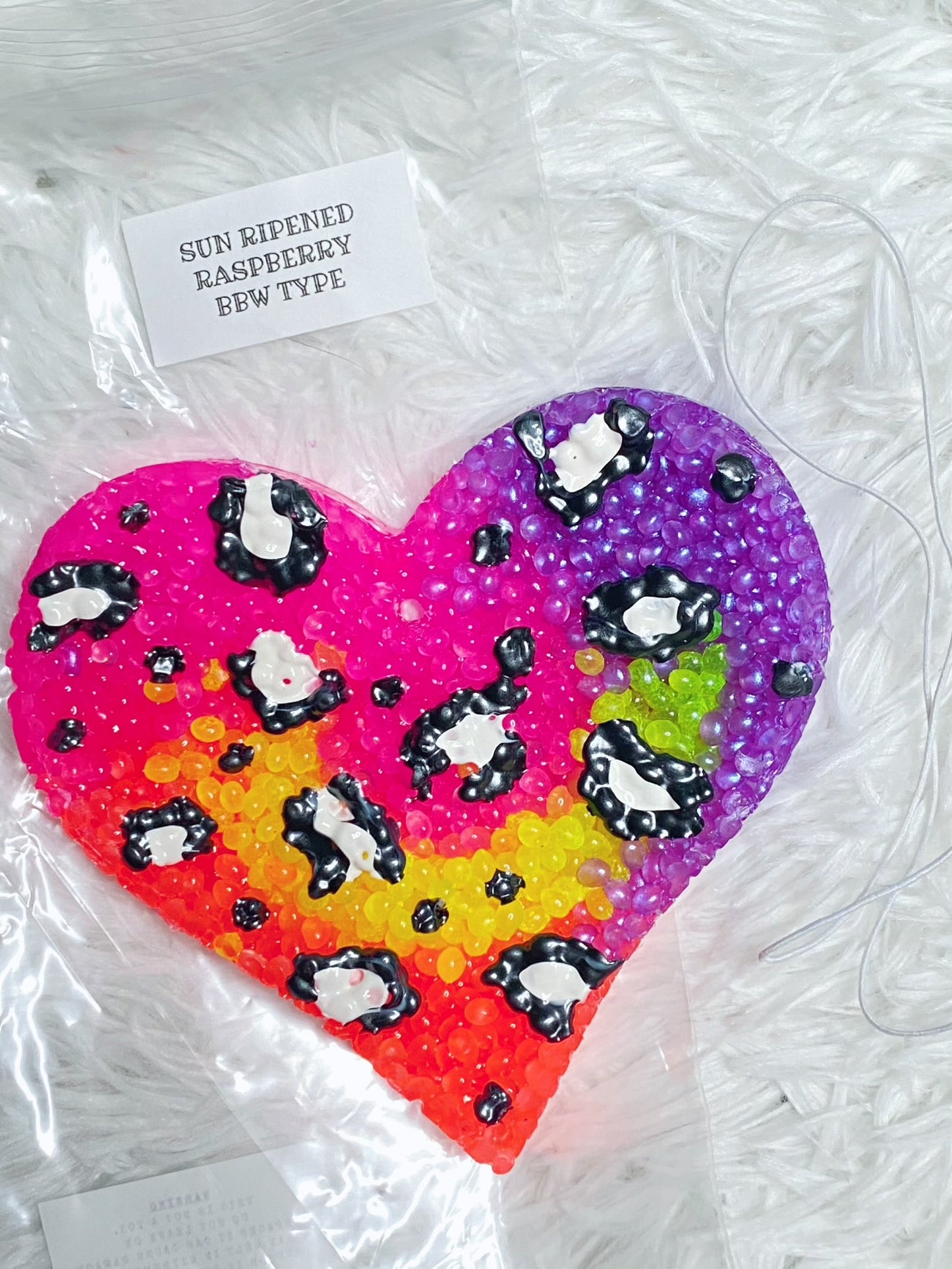Leopard Heart Freshie - Sun Ripened Raspberry BBW Type Scent - Double Take Western Boutique