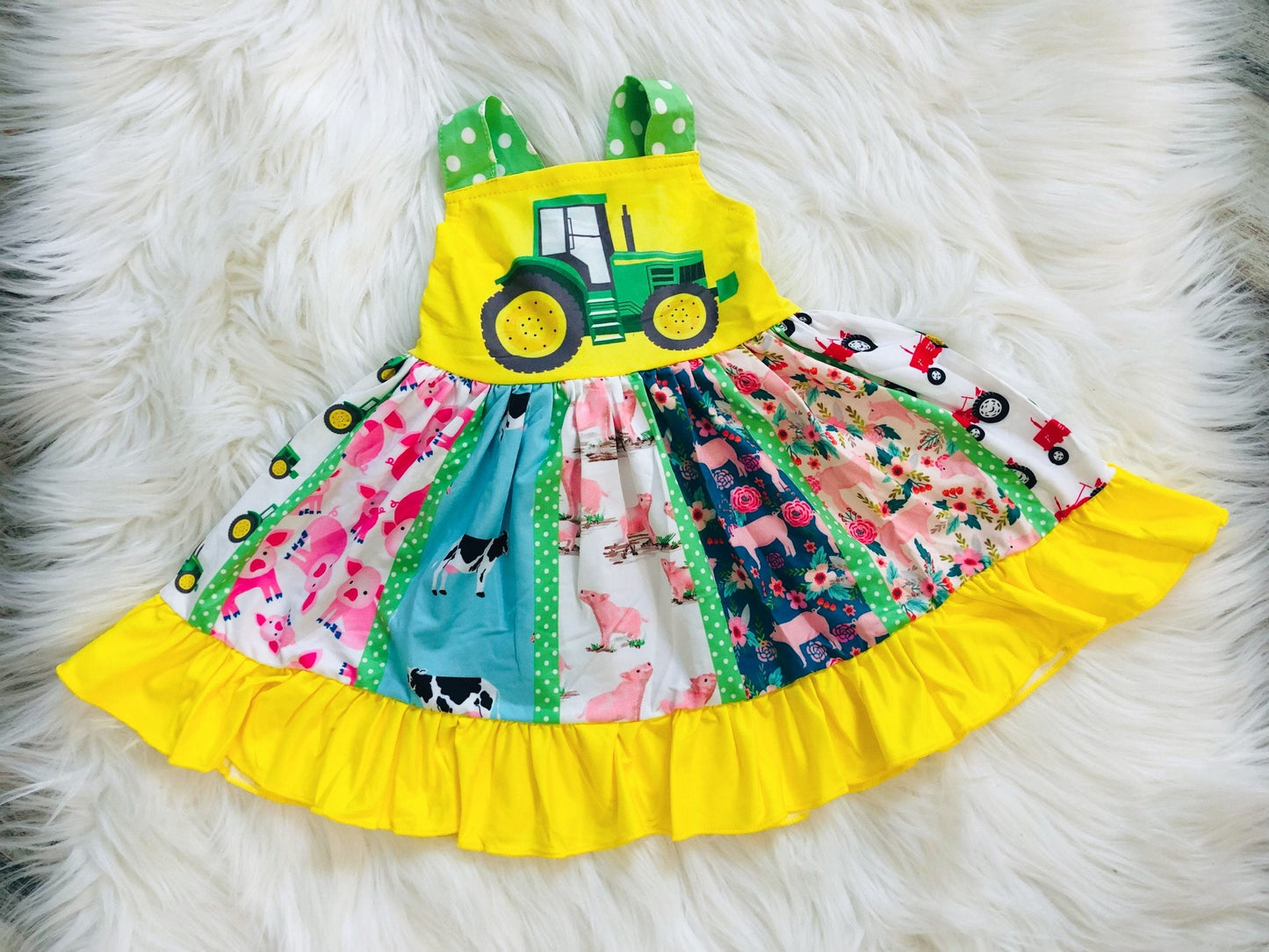 Ultimate Tractor Farm Twirl Dress - Nico Bella Boutique