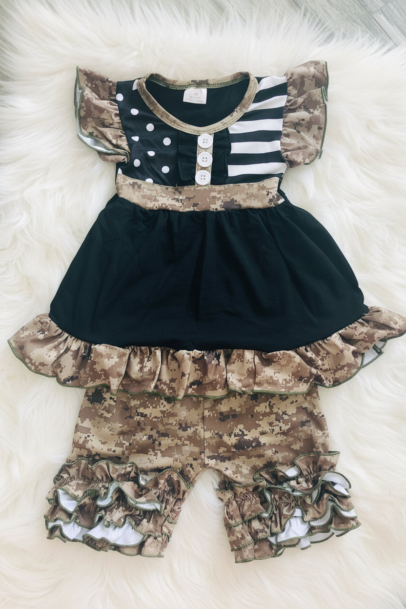 Army Print Camo Short Set - Nico Bella Boutique