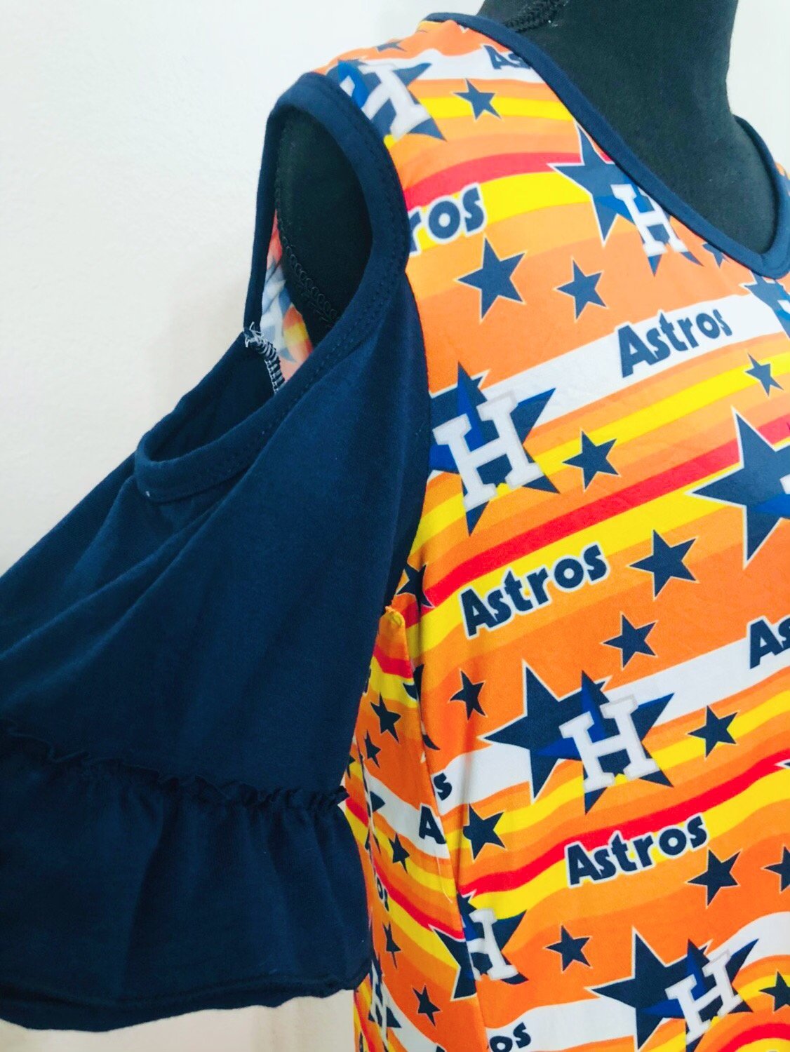 Women's Houston Astros Cold Shoulder Dress - Nico Bella Boutique