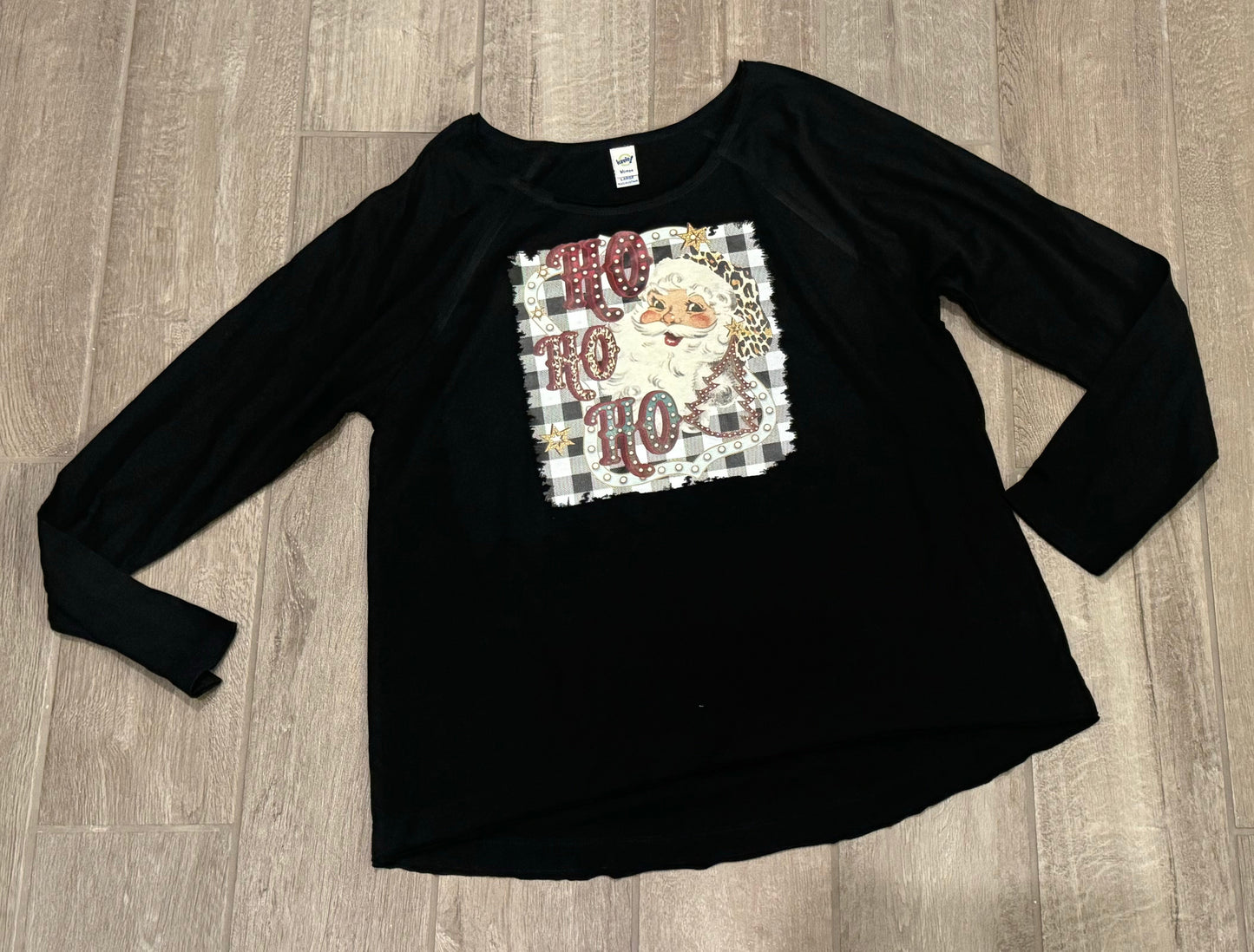 Womens Ho Ho Ho Vintage Santa Christmas Graphic Shirt - Double Take Western Boutique