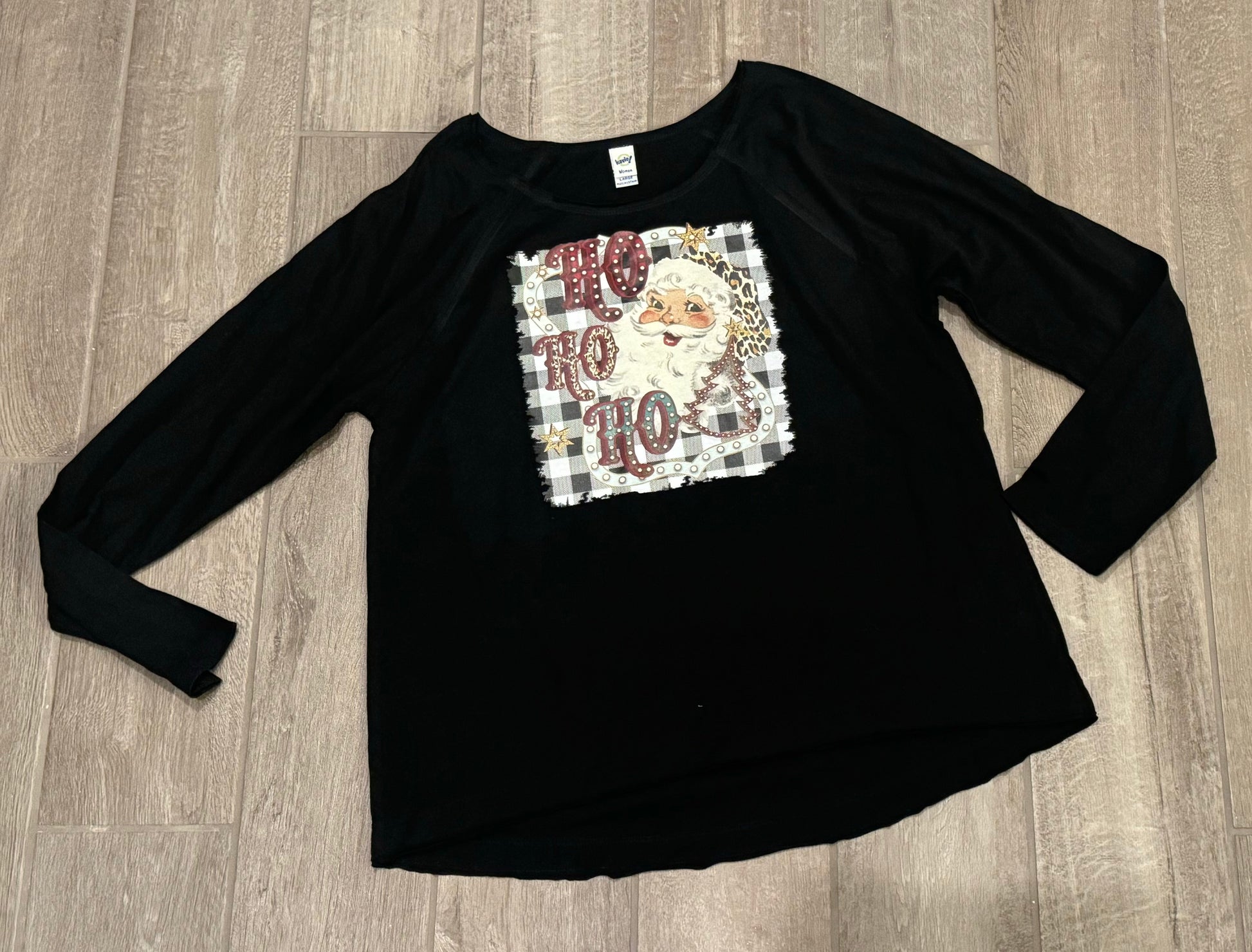 Womens Ho Ho Ho Vintage Santa Christmas Graphic Shirt - Double Take Western Boutique