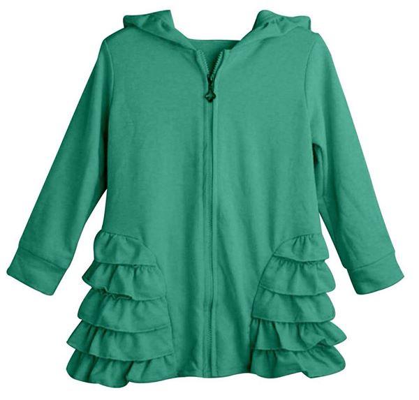 Aqua Girls Ruffle Zip Up Hood Cardigans - Nico Bella Boutique 