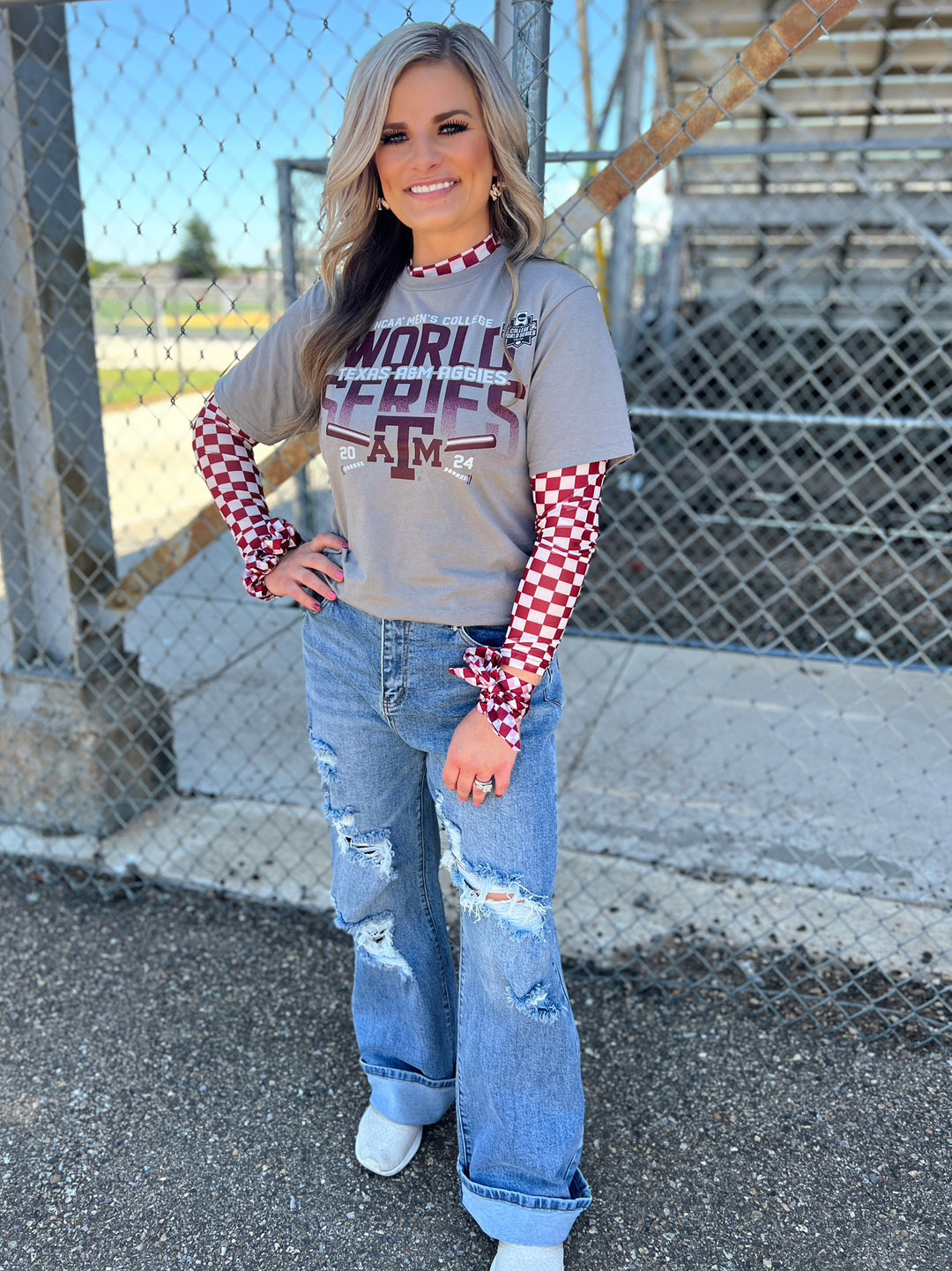 Pep Rally Mesh Top - Maroon