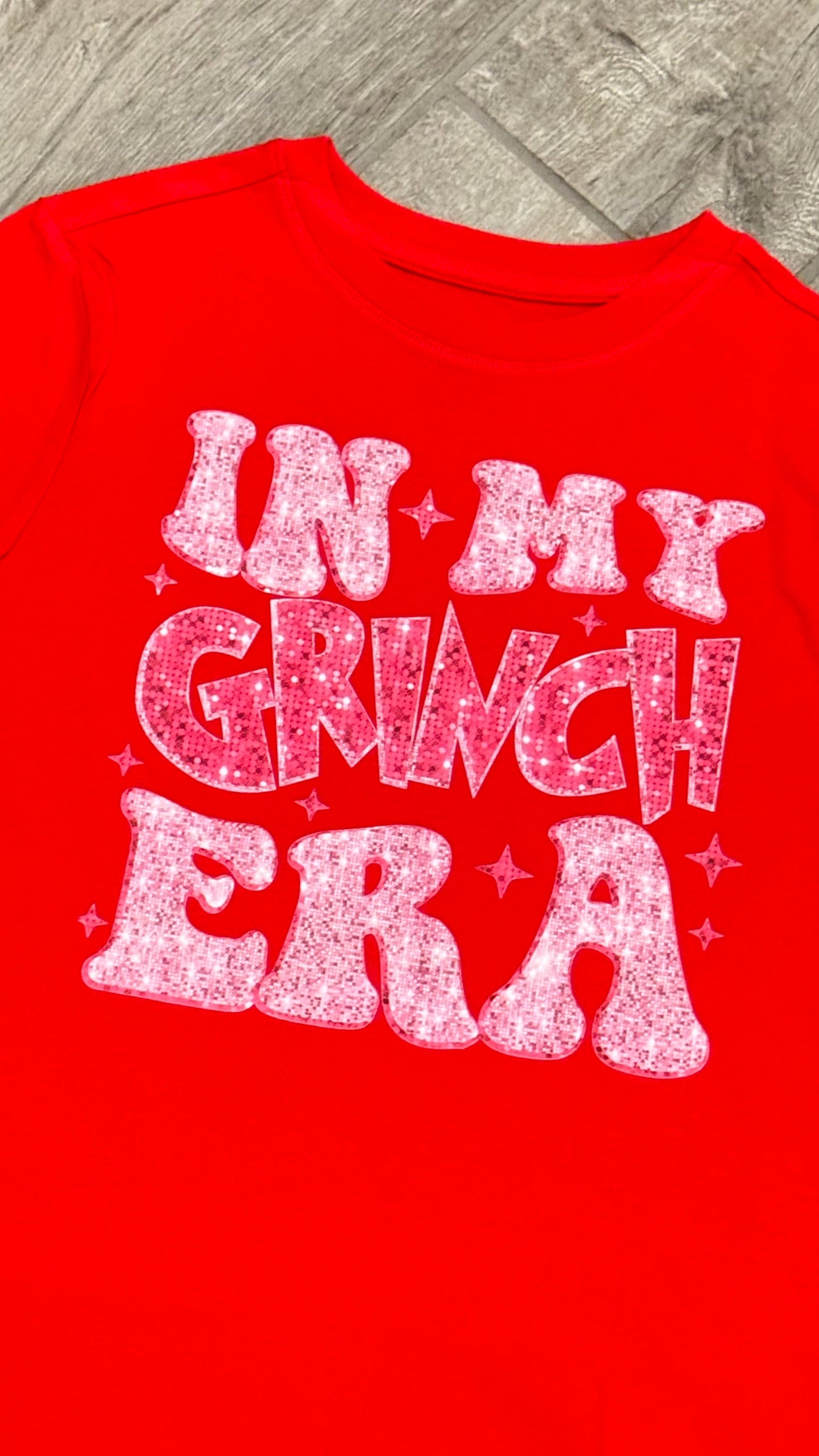 Girls Red Grinch Era Grinch Christmas Shirt