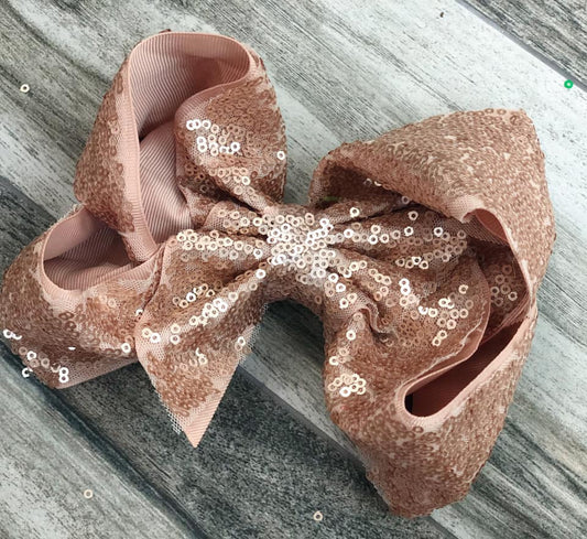 Beige Sequin Bow - Nico Bella Boutique 