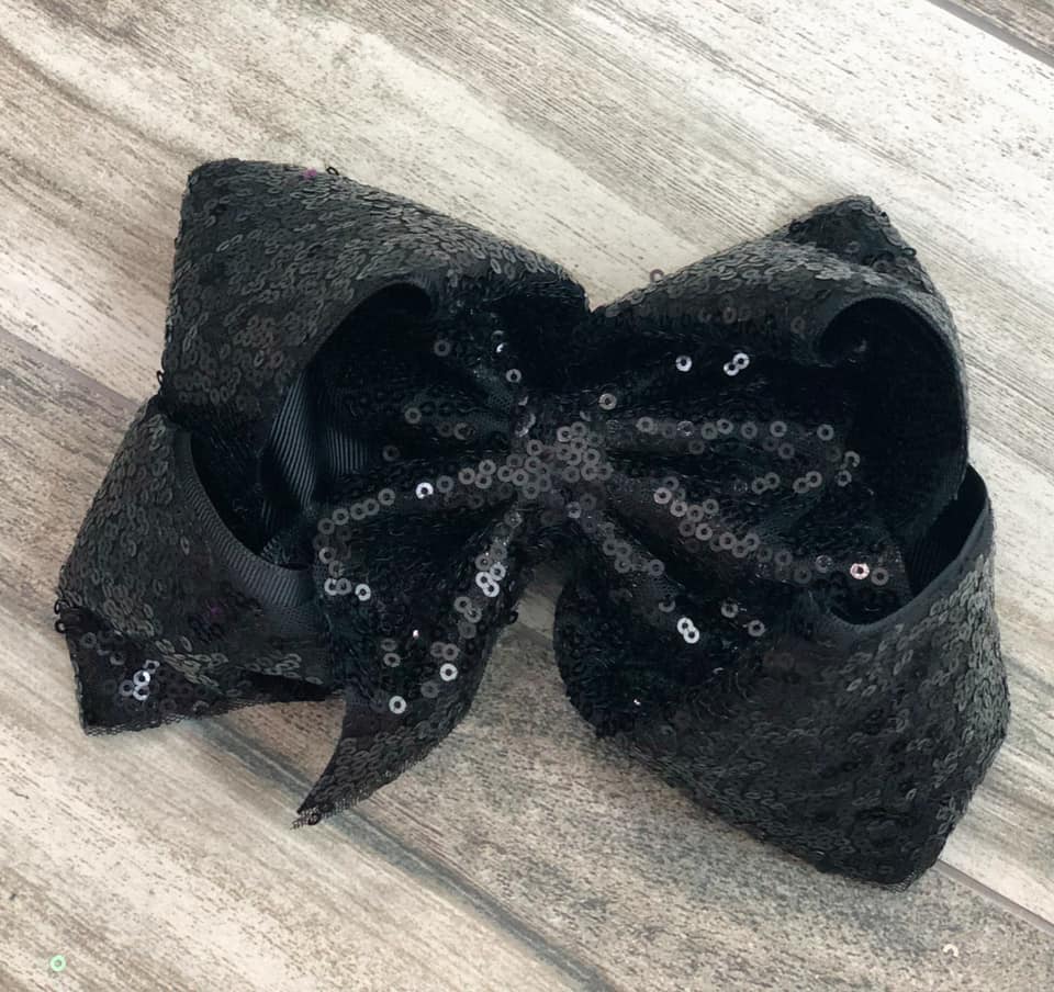 Black Sequin Bow - Nico Bella Boutique 