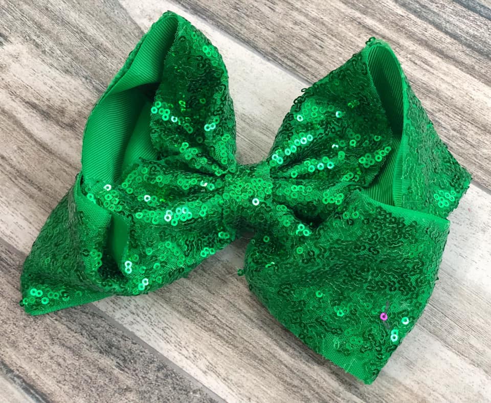 Green Sequin Bow - Nico Bella Boutique 