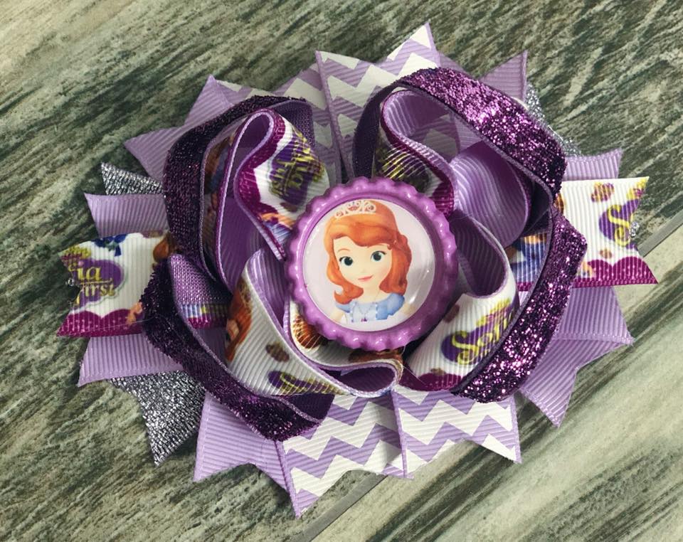 Sofia the First Hair Bow - Nico Bella Boutique 