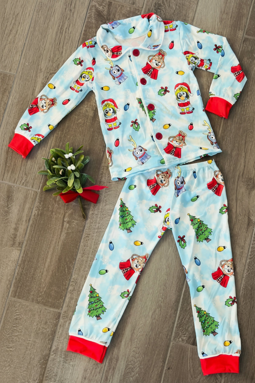 Whoville Bluey Christmas Pajama Set
