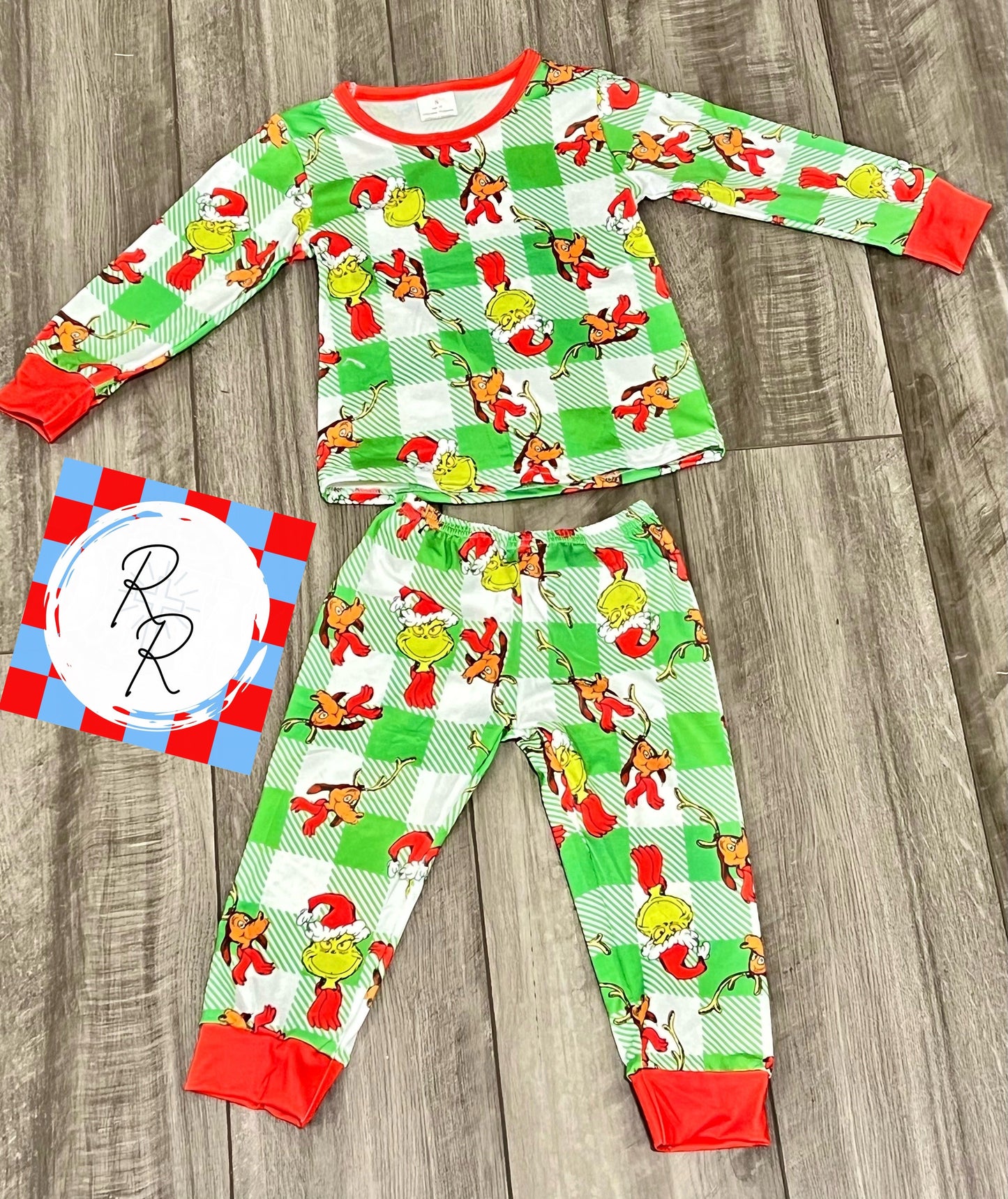 The Grinch Plaid Grinch and Max Christmas Pajama Set