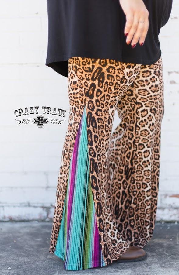 5th Street Flares Leopard & Serape Bells - Nico Bella Boutique 