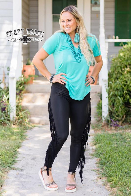 On The Fly Fringe Skinnies - Nico Bella Boutique 