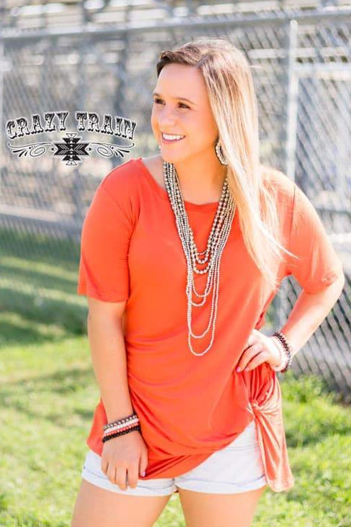Let's Get Knotty Orange Top - Nico Bella Boutique 