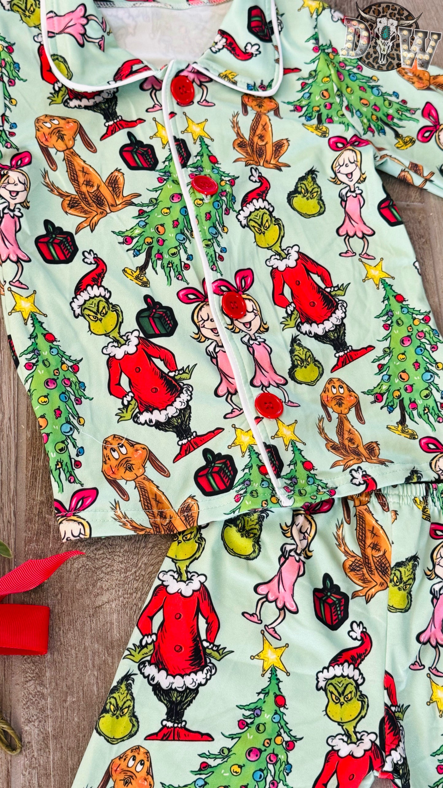 Grinch Cindy Lou and Max Christmas Pajama Set - Double Take Western Boutique