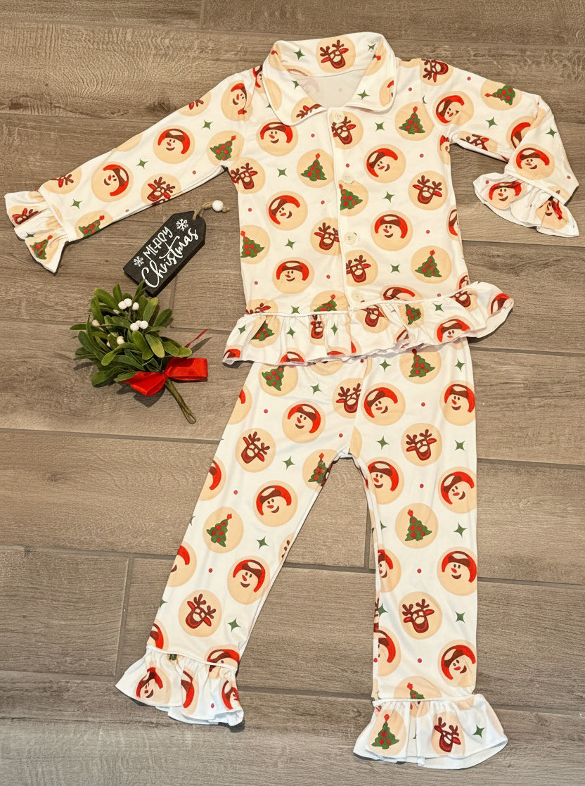 Girls Christmas Sugar Cookie Pajama Set - Double Take Western Boutique