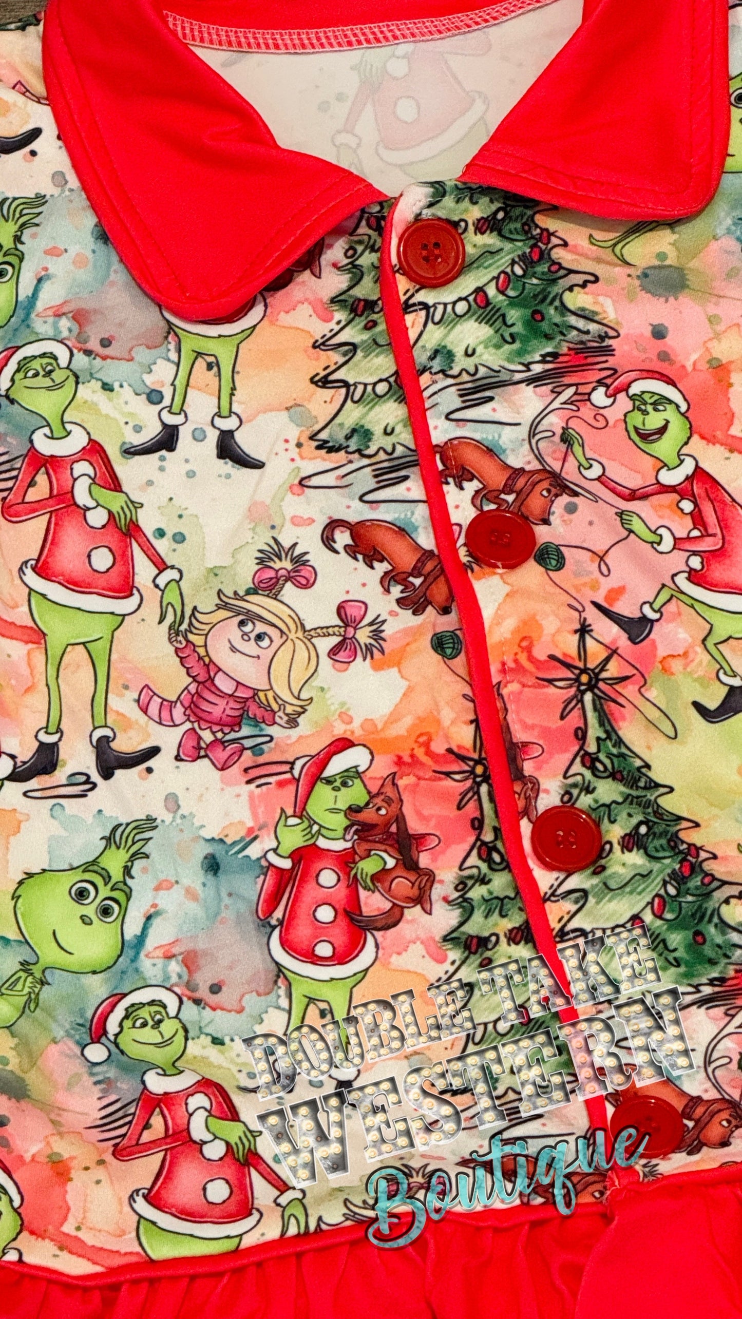 Girls New Grinch Christmas Pajama Set - Double Take Western Boutique