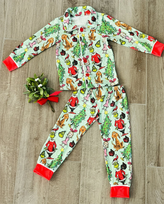 Grinch Cindy Lou and Max Christmas Pajama Set - Double Take Western Boutique