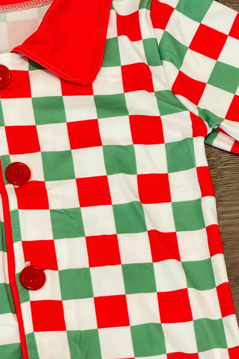 Checkered Christmas Pajama Set