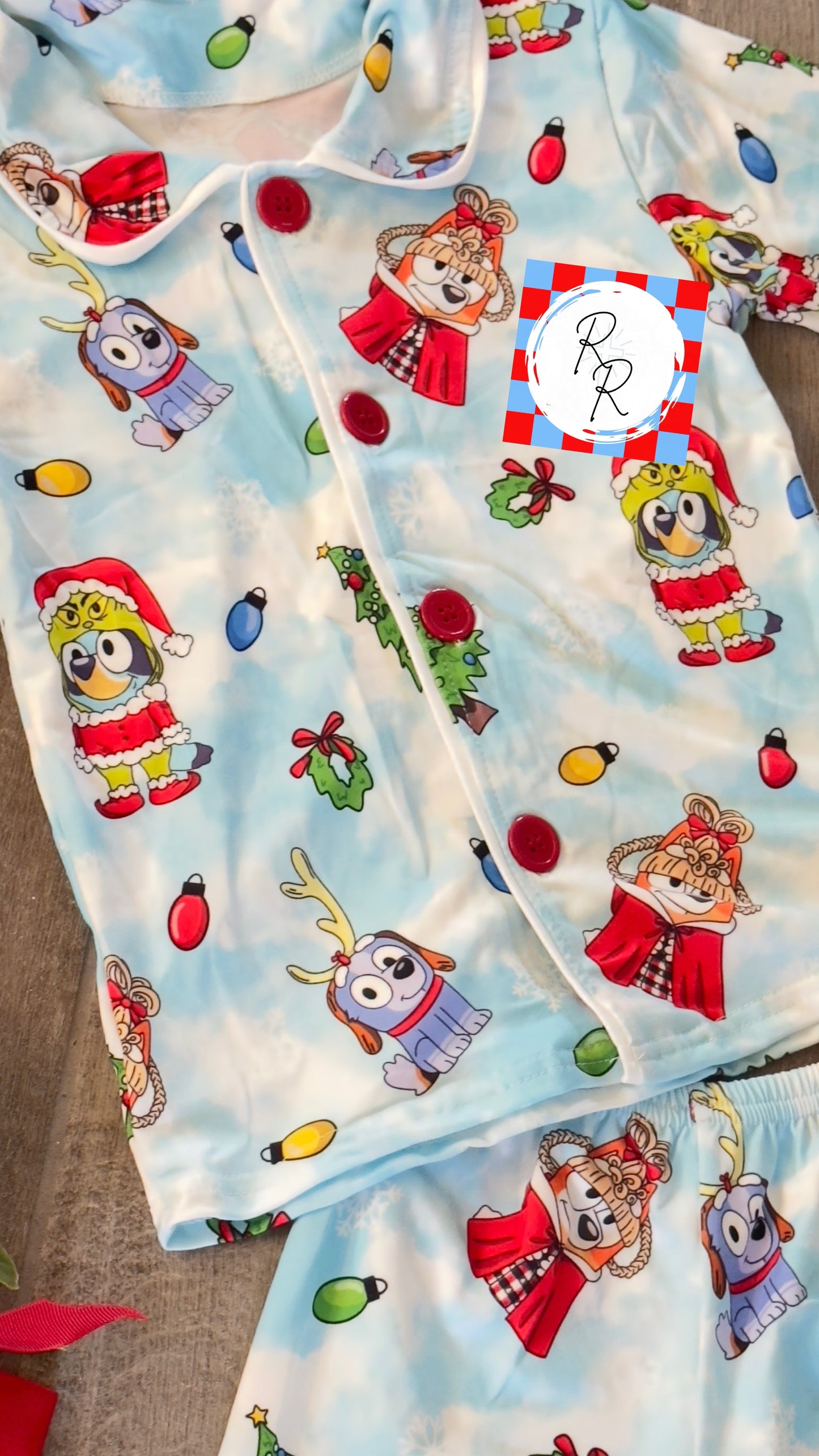 Whoville Bluey Christmas Pajama Set