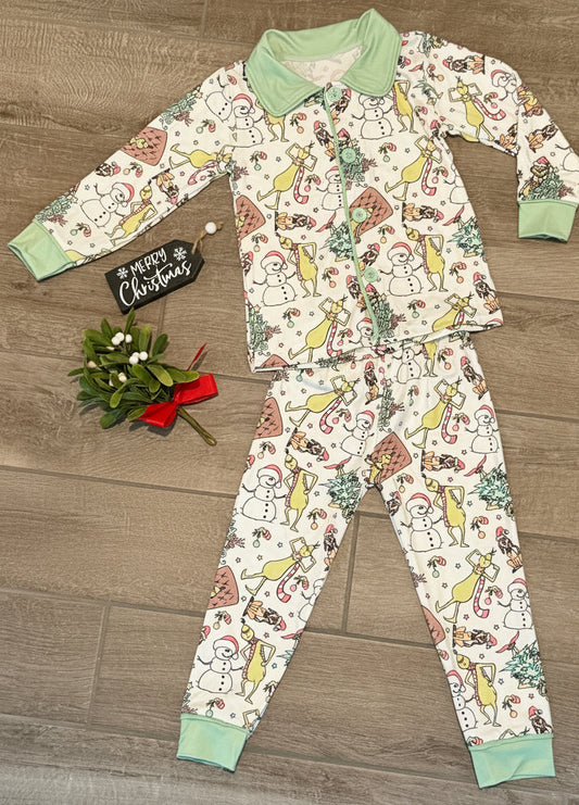 Mean One Grinch Christmas Pajama Set - Double Take Western Boutique