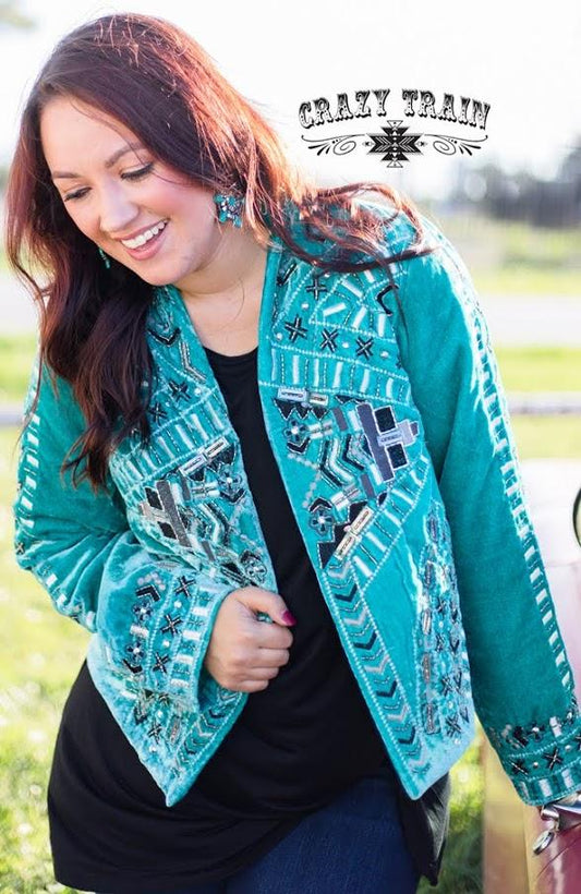 The Jennings Turquoise Jacket - Nico Bella Boutique 