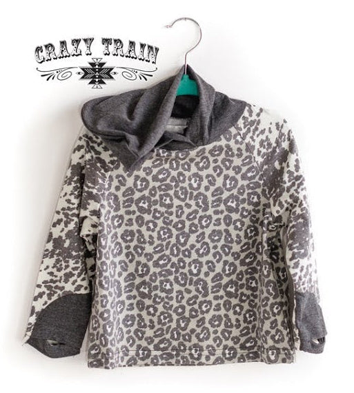 Girls Rodeo Drive Leopard Cowhide Hoodie - Double Take Western Boutique