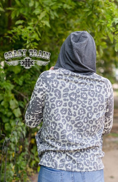 Rodeo Drive Leopard Cowhide Hoodie - Double Take Western Boutique