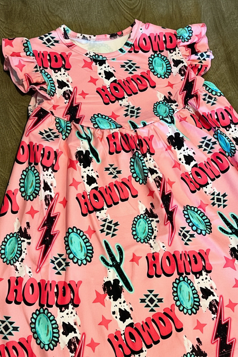 Pink Howdy Cowgirl Pearl Dress