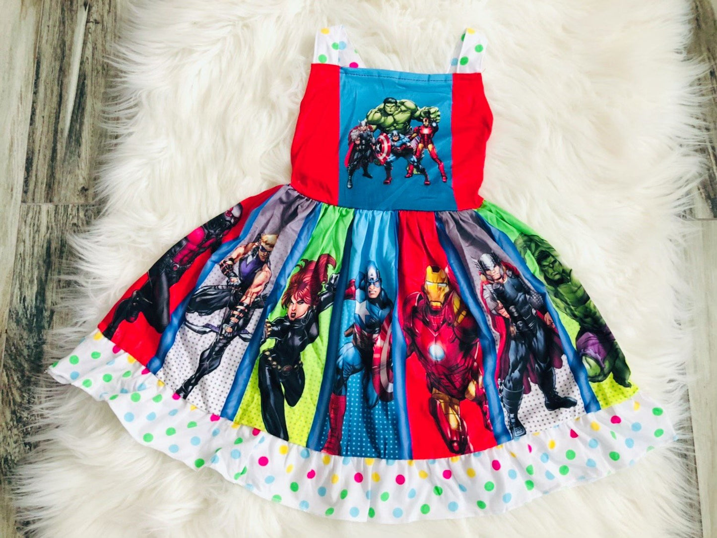 Ultimate Avengers Twirl Dress - Nico Bella Boutique 