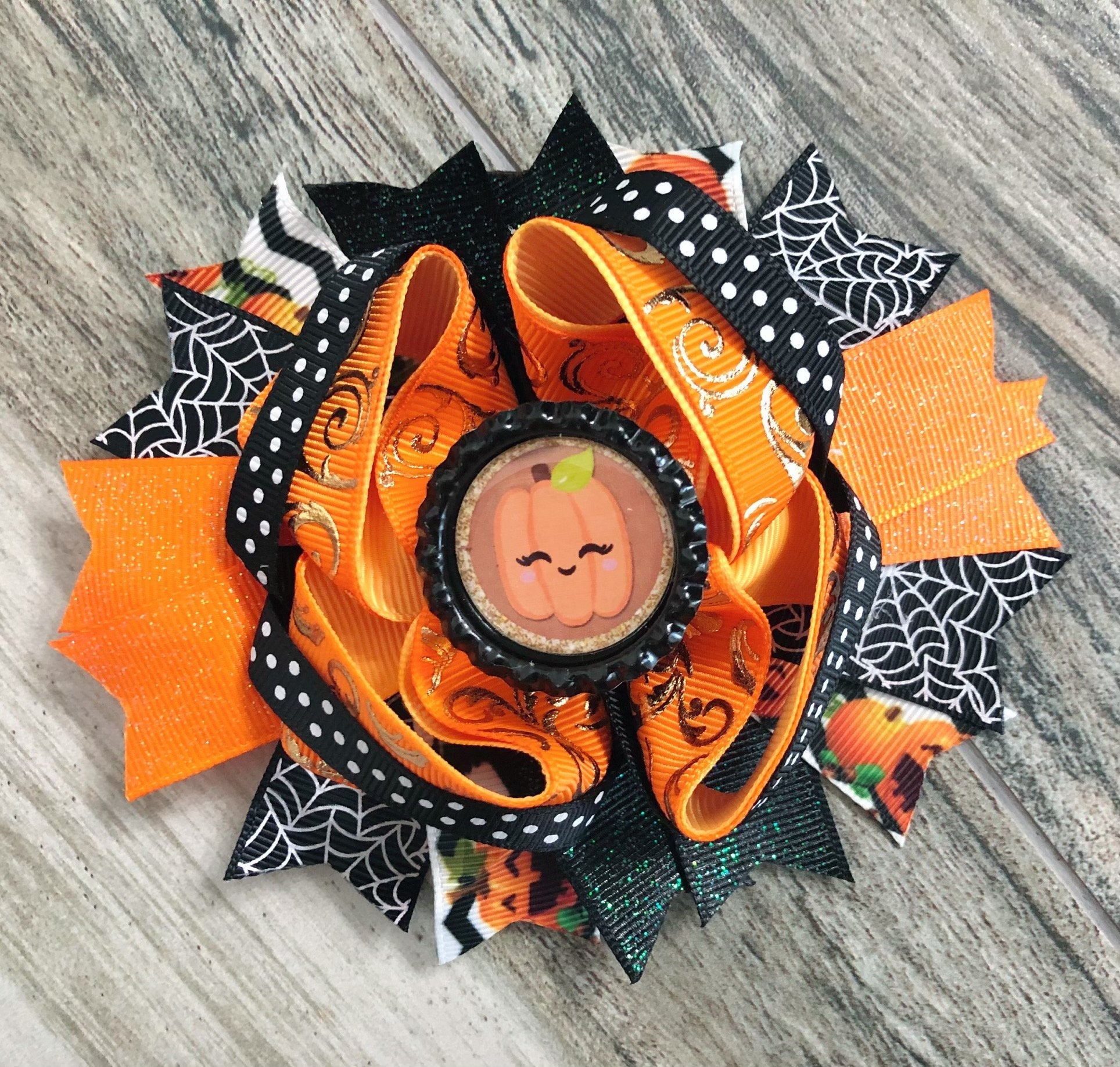 Pumpkin Hair Bow - Nico Bella Boutique 