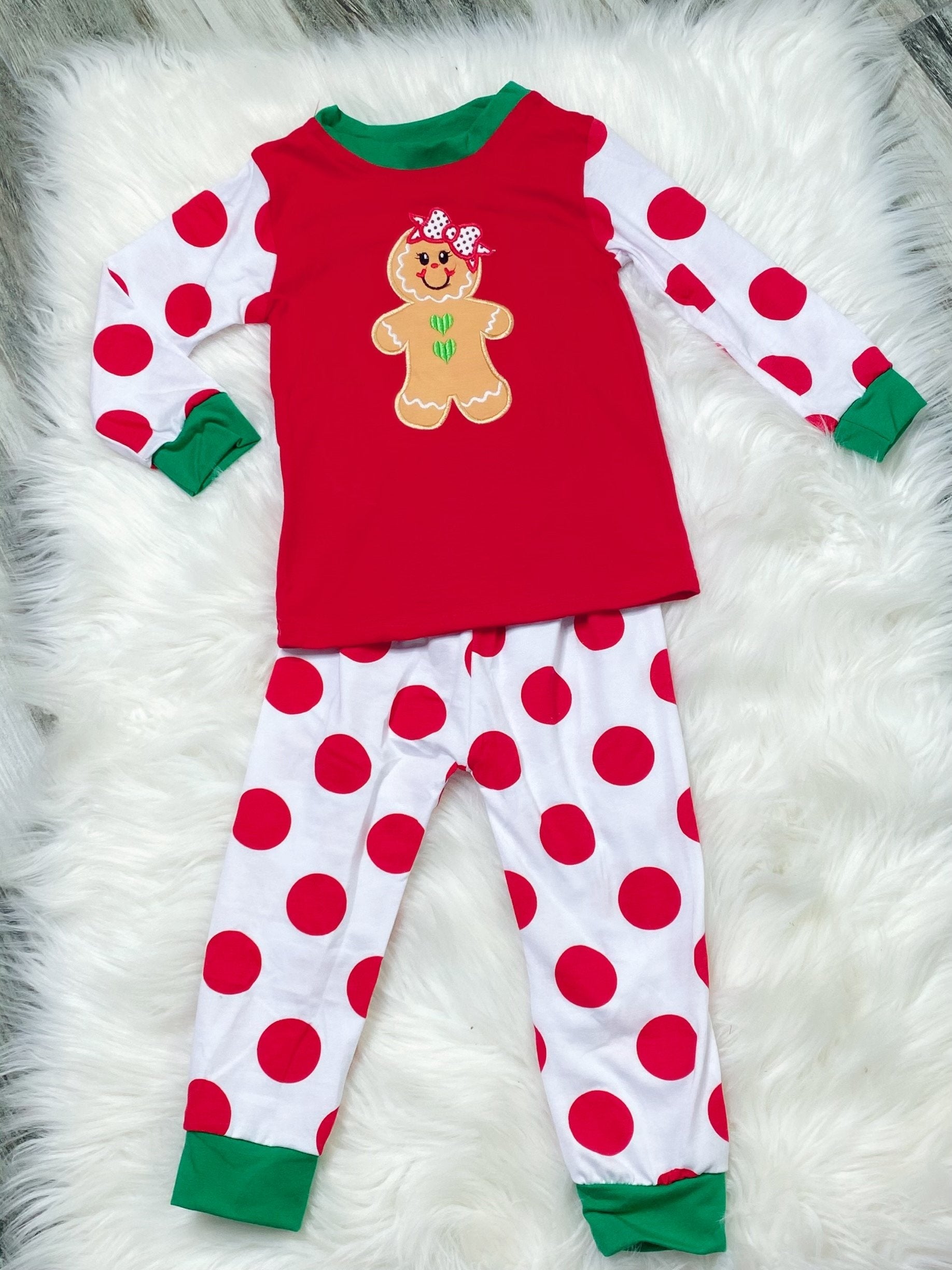 Gingerbread Girls Pajamas - Nico Bella Boutique 
