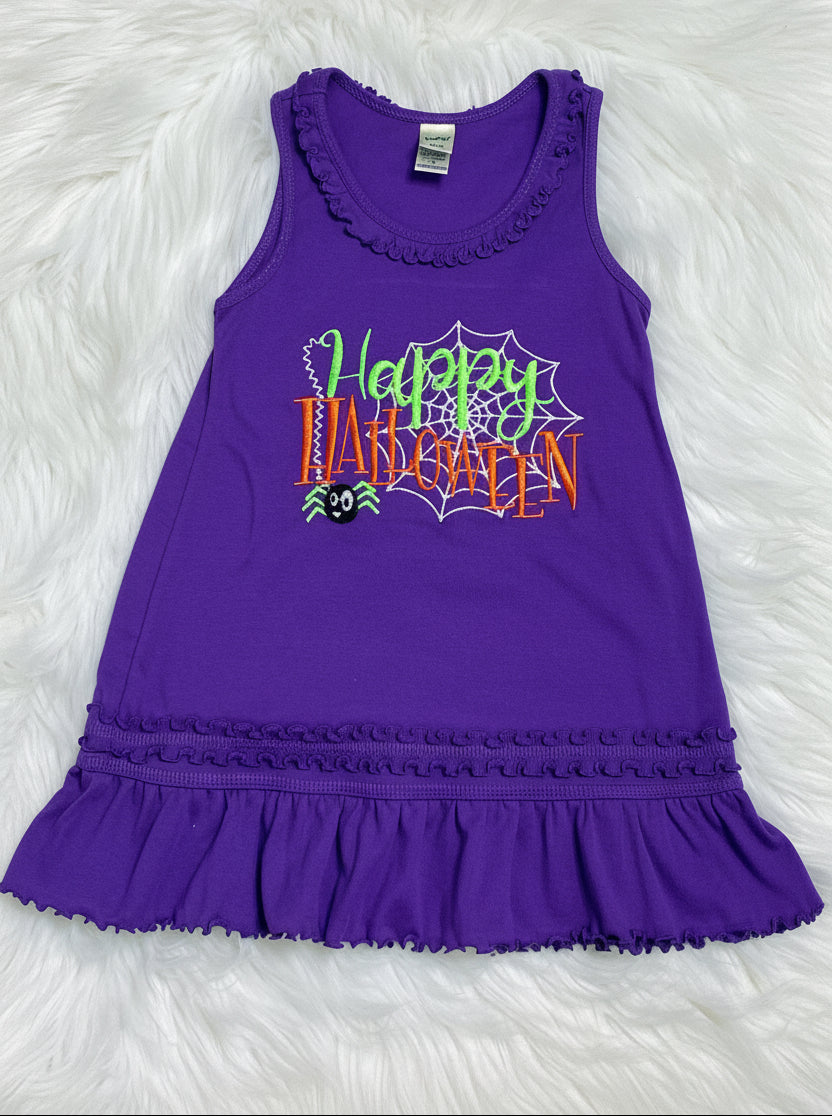 Happy Halloween Embroidered Ruffle Dress - Nico Bella Boutique 