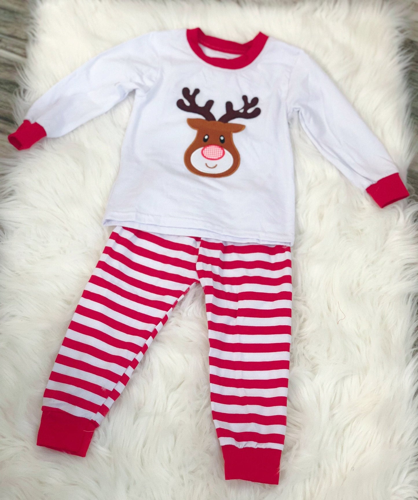 Boys White Deer Pajamas - Nico Bella Boutique 