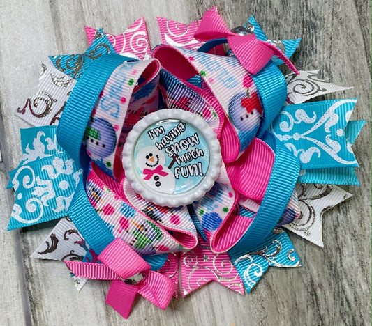 I'm Having Snow Much Fun Hair Bow - Nico Bella Boutique 