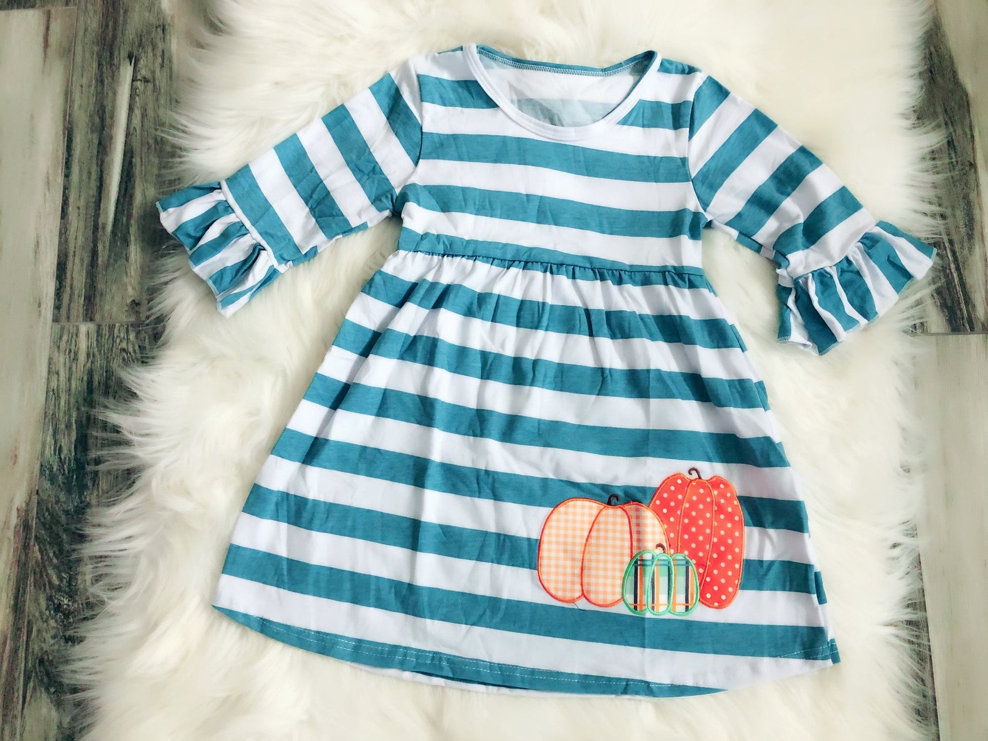 Pumpkin Applique Dress - Nico Bella Boutique 