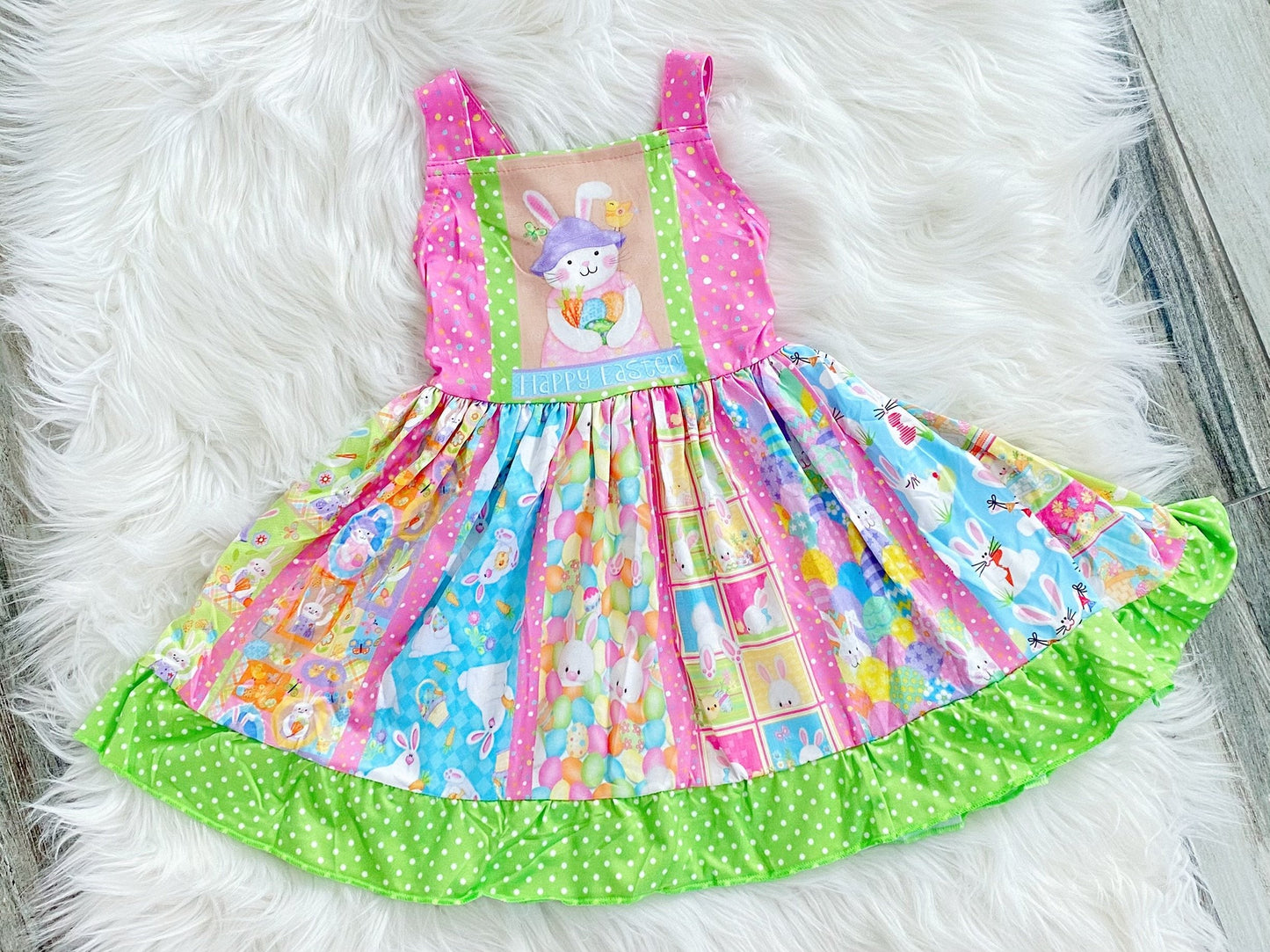 Ultimate Happy Easter Bunny Twirl Dress - Nico Bella Boutique 