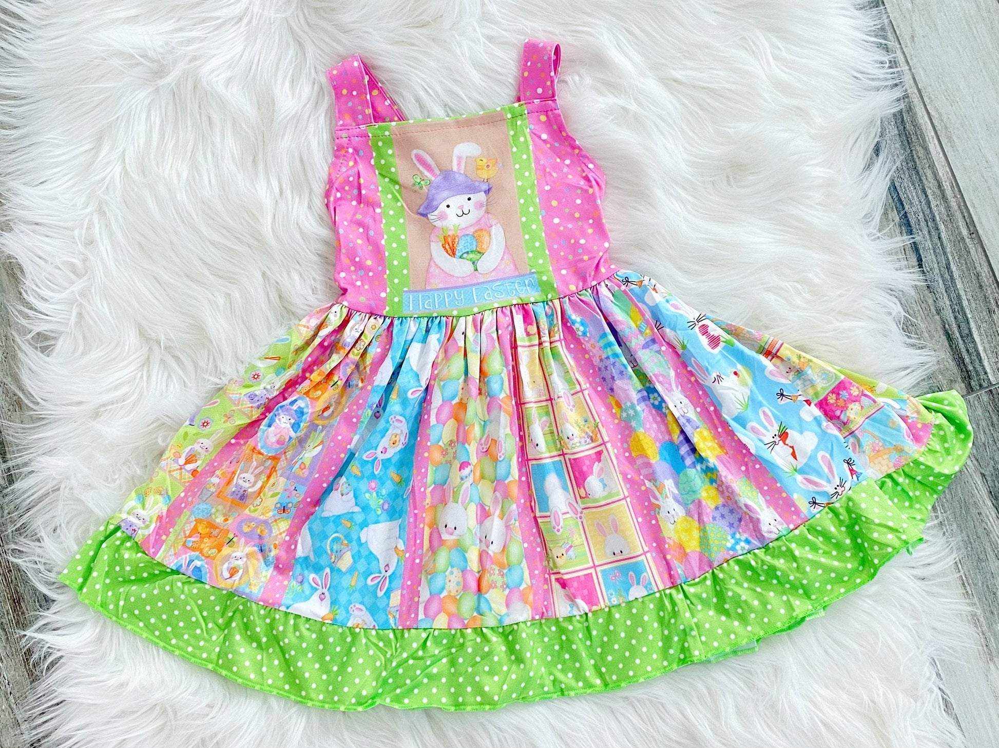 Ultimate Happy Easter Bunny Twirl Dress - Nico Bella Boutique 