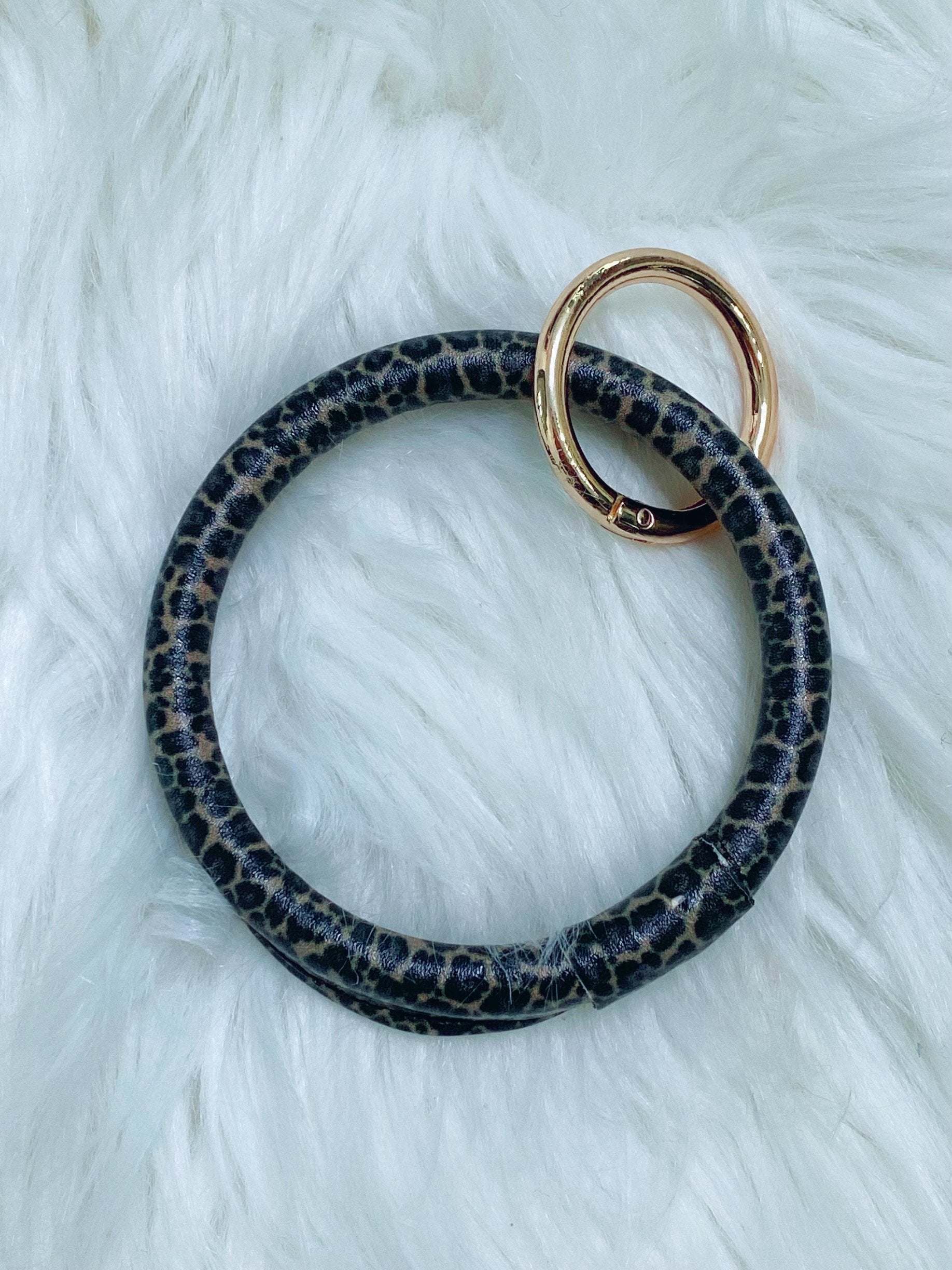 Leopard Wristlet Bangle Keychain - Nico Bella Boutique 