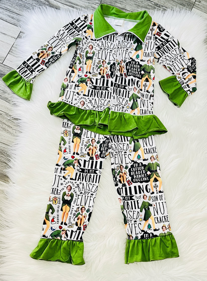 Girls Buddy The Elf Christmas Pajama Set - Double Take Western Boutique