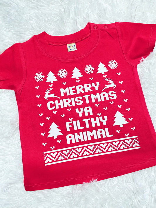 Merry Christmas Ya Filthy Animal Baby Shirt