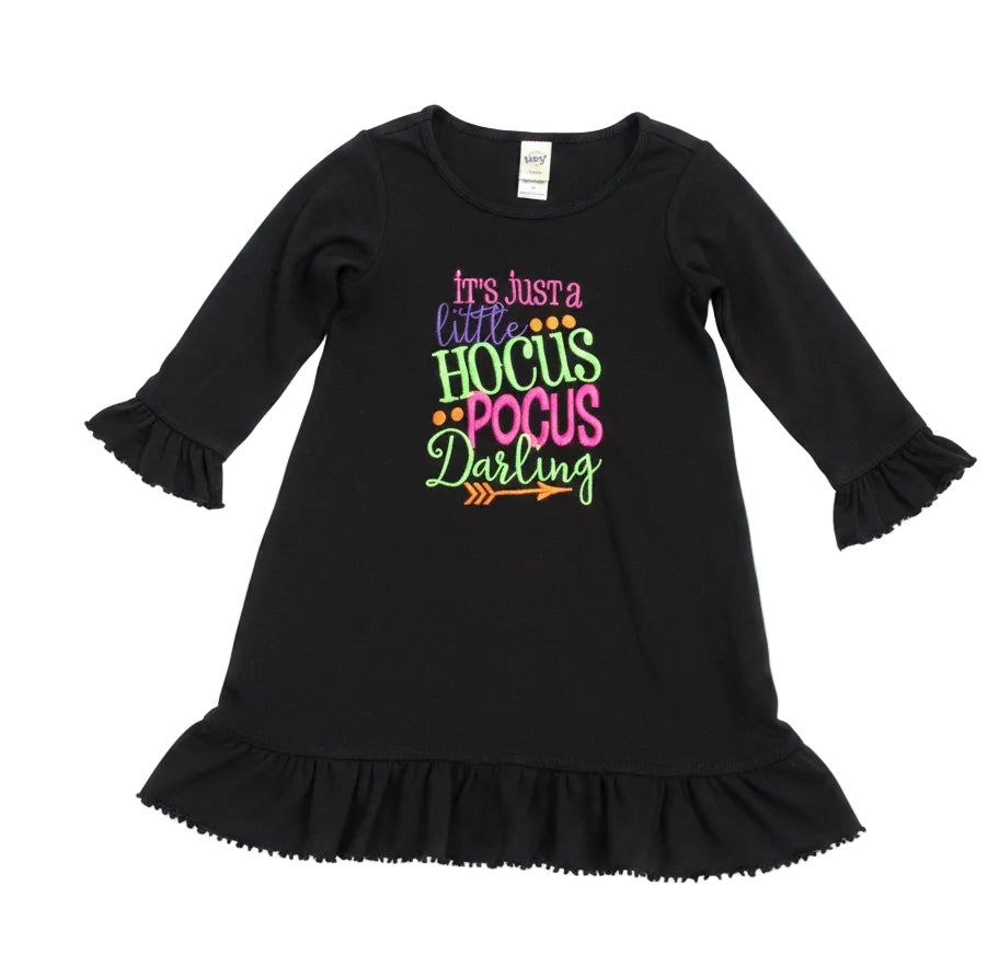 It's Just a Little Hocus Pocus Darling Embroidered Ruffle Dress - Nico Bella Boutique 