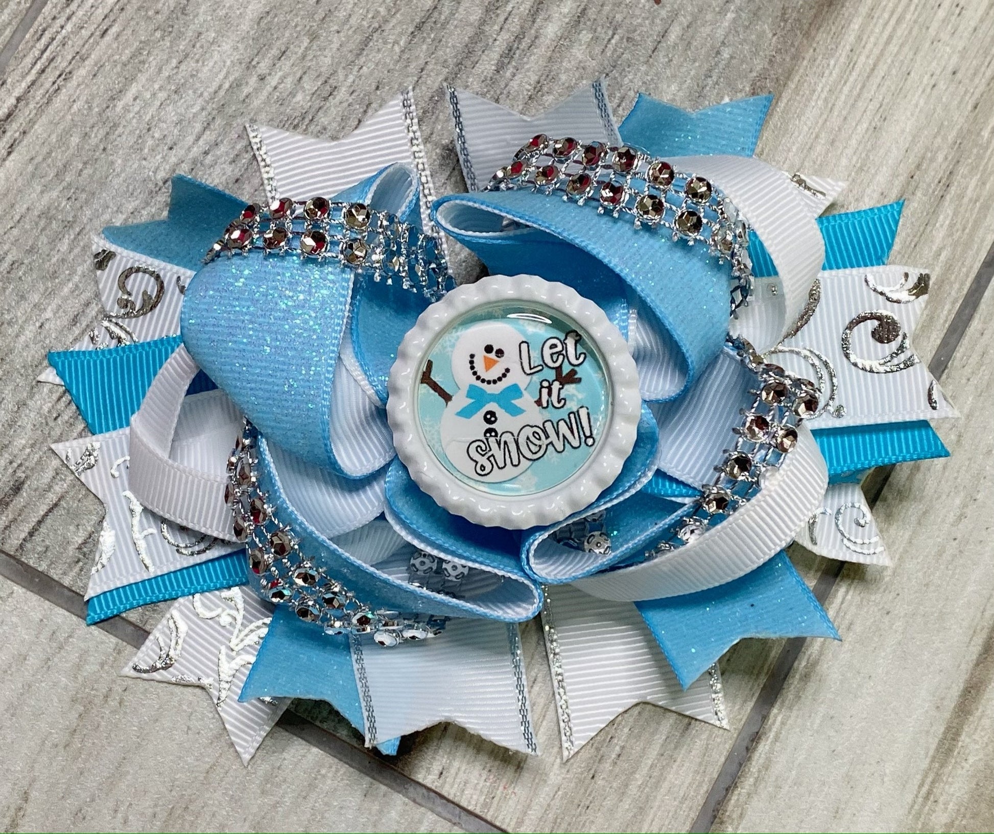 Let it Snow Hair Bow - Nico Bella Boutique 