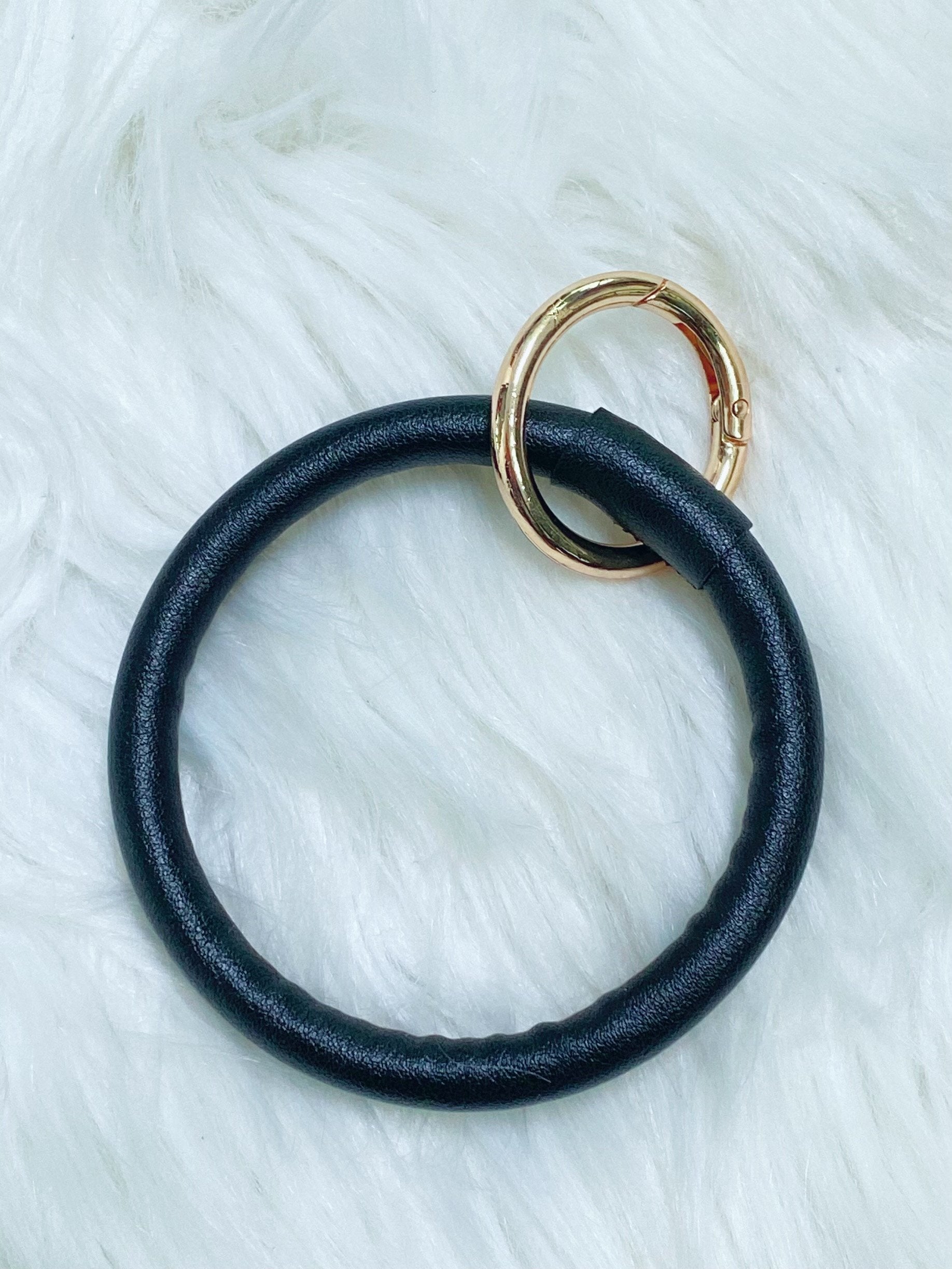 Black Wristlet Bangle Keychain - Nico Bella Boutique 